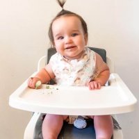 Happy baby eating
